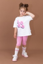 Комплект для девочки Baby Boom КД552/1-К Белый + розовый