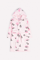 Халат для девочки Crockid К 5483 панды в космосе на нежно-розовом
