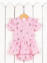 Боди-платье для девочки Baby Boom Б138/5-Р Цветочки на розовом