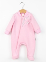 Комбинезон на стопе для девочки Baby Boom К411/1-Ф Розовый я738 Комбинезон на стопе для девочки Baby Boom К411/1-Ф Розовый я738